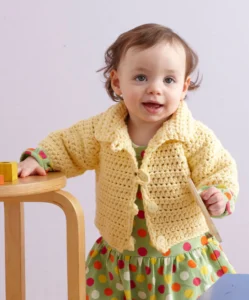 Suave Chaqueta Infantil Crochet Patrón Gratis