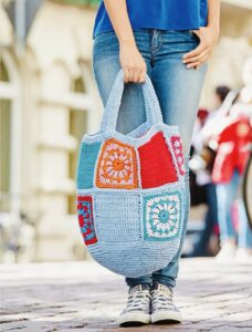 Bolsa de Crochet Patchwork de Cuadrados de la Abuela Patrón Gratis