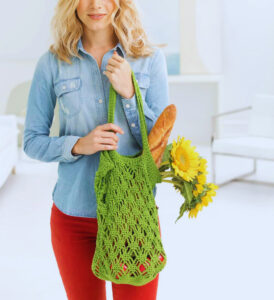 Bolsa para Mercado Trébol en Crochet Patrón Gratis