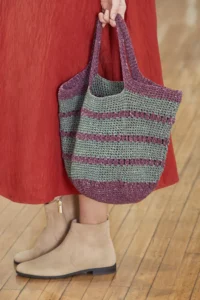 Bolso Rayas Étnica Patrón en Crochet Gratis