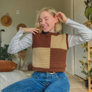 Chaleco Tipo Suéter Coffee Patrón en Crochet Gratis