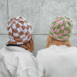 La tendencia que llego para quedarse! Gorro de Cuadros en Crochet Patrón Gratis