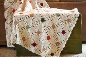 Manta Punto Afgano Patrón en Crochet Gratis