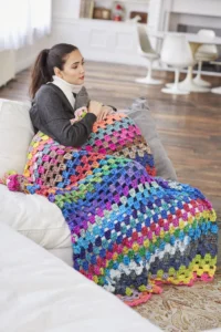 Manta Punto Granny afgano Patrón en Crochet Gratis