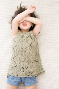 Vestido Punto Diamante Patrón en Crochet Gratis