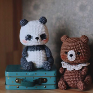 Osito y Panda Amigurumi Patron Gratis