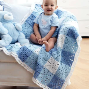 Manta Motivo Gingham Patrón en Crochet Gratis