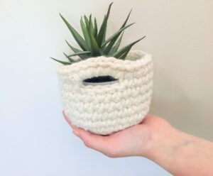 Mini Cesta Pilar Patrón Rápido en Crochet Gratis