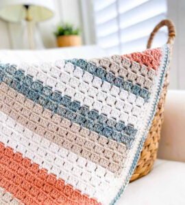 Sencilla Manta de Punto en Bloque Patrón en Crochet Gratis