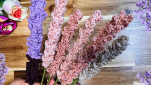 Videotutorial Diseña Flores de Lavanda a Crochet en 5 min 
