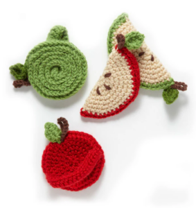 Patrón Gratis Apliques de Frutas en Crochet