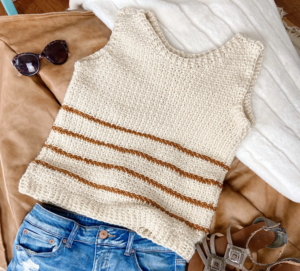 Patrón Gratuito Top a Rayas en Crochet paso a paso