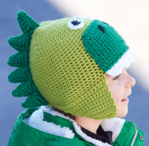 Gorro Dinosaurio en Crochet Patrón Gratis