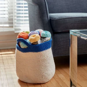 Patrón Gratis Cesta Organizadora en Crochet