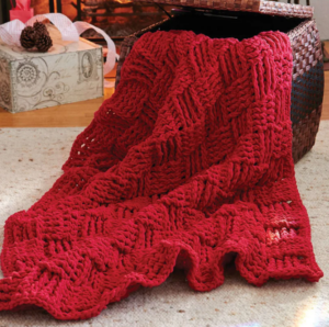 Patrón Gratis Manta Punto Cesta en Crochet