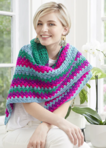 Chal Amelia en Cuadro de la Abuela en Crochet Patrón Gratis