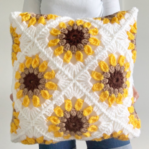 Almohadon Luz de Girasoles en Crochet Patrón Gratis