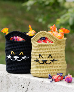 Bolsas de Crochet con Diseño de Gatito Patrón Gratis