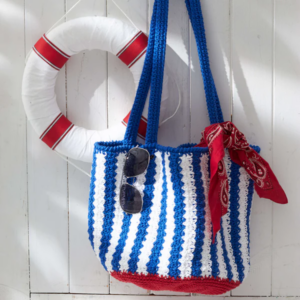 Bolso de Rayas a Crochet para el verano Patrón Gratis