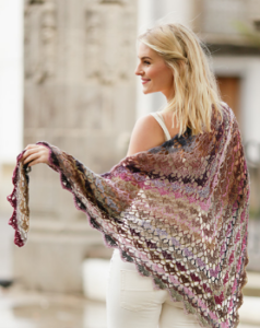 Chal de Crochet Elegante y Colorido Patrón Gratis
