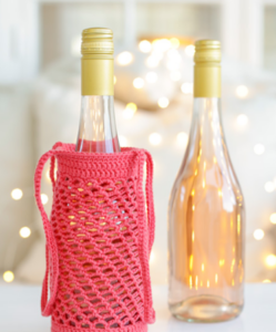 Porta Botellas de Crochet Elegancia para tus Regalos Patrón Gratis