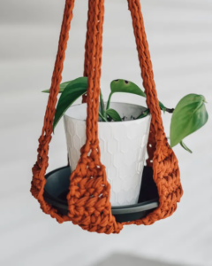 Fácil Colgador de Maceta Patrón en Crochet Gratis