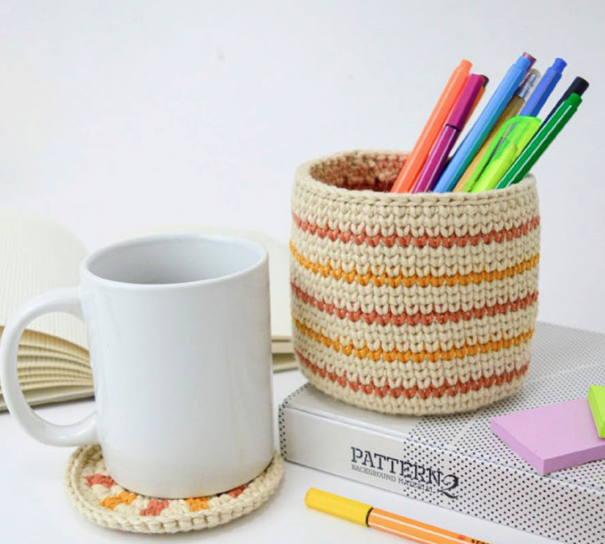 ¡Transforma tu Escritorio! Porta Lápices en Crochet PATRÓN