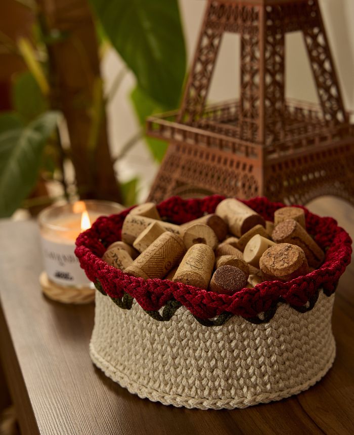 ¡Elegancia en Cada Puntada! Cesta Decorativa en Crochet PATRÓN