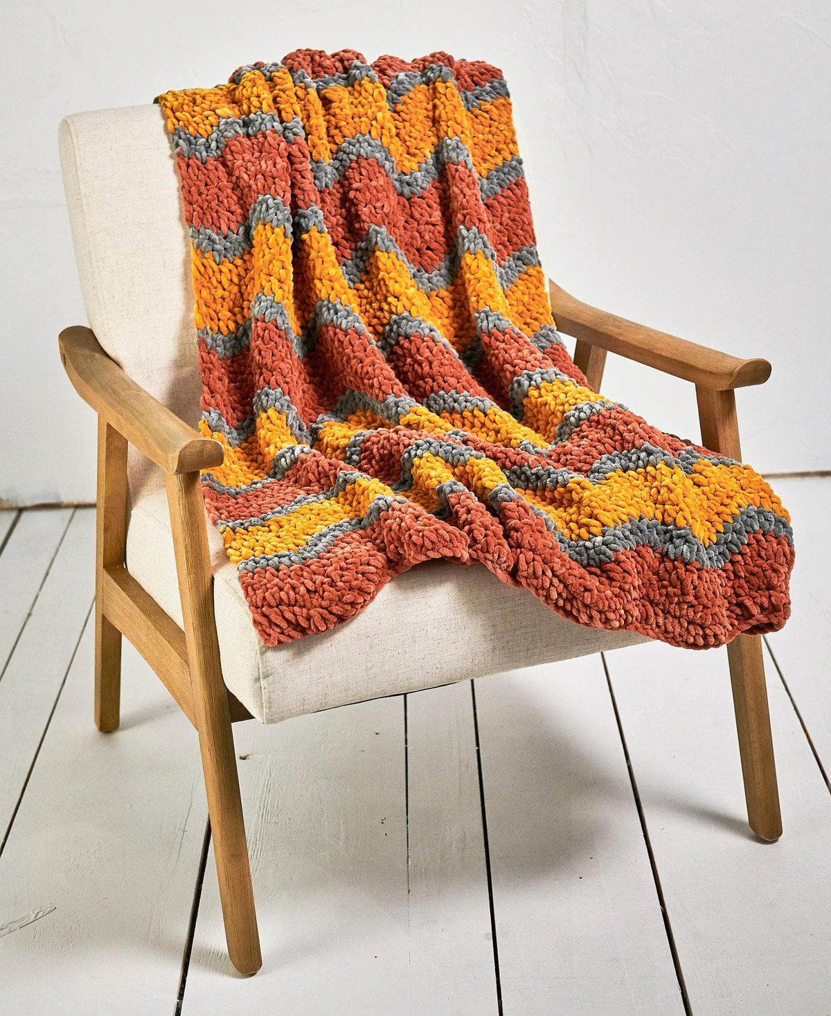 ¡Felpa en Rayas! Manta Esencia del Otoño en Crochet