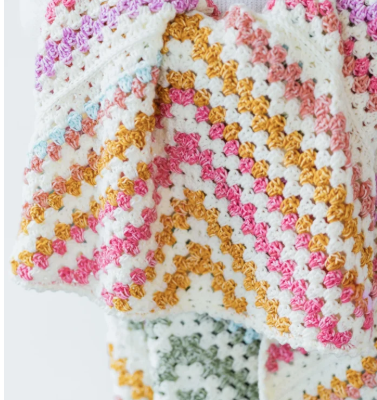 ¡Teje tu Primera Manta!  Teje con 1 Solo Motivo Cuadrado de Crochet la Manta Prisma PATRON