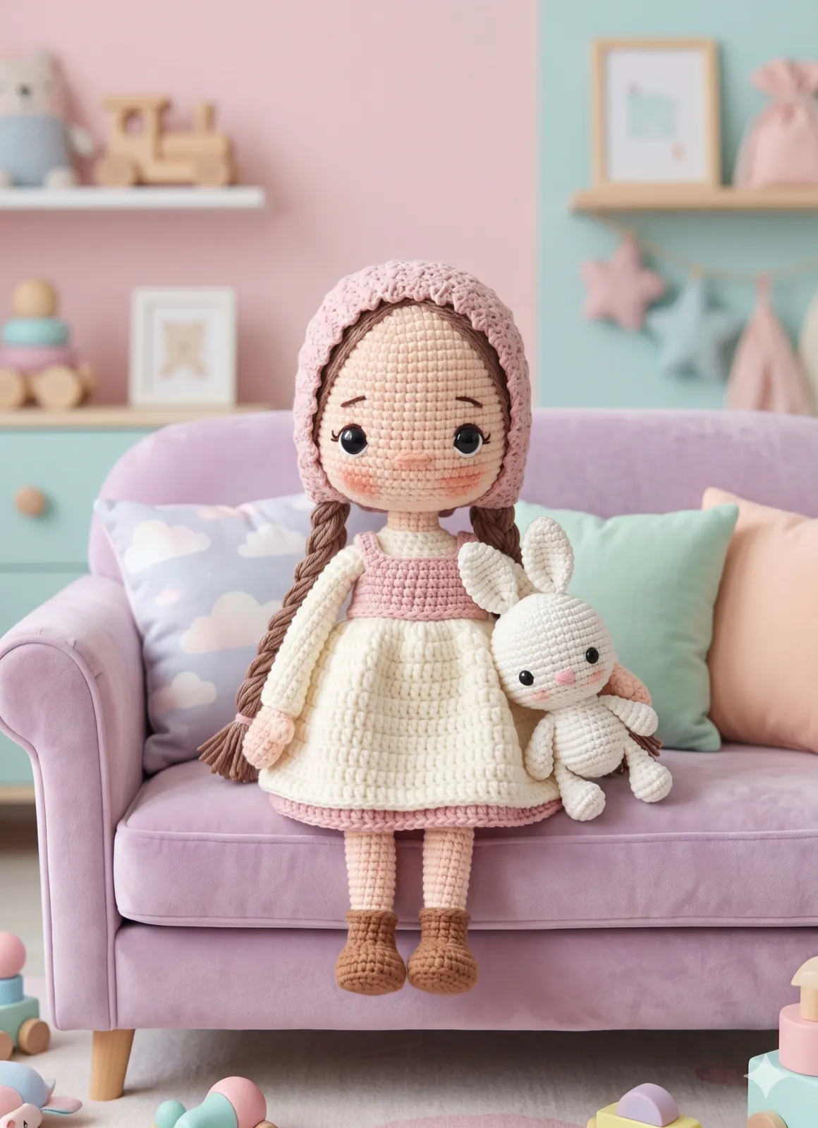 Teje la Muñeca Amigurumi con Trenzas más Tierna  (Patrón Gratis)