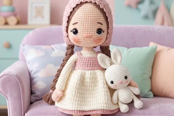 Teje la Muñeca Amigurumi con Trenzas más Tierna  (Patrón Gratis)