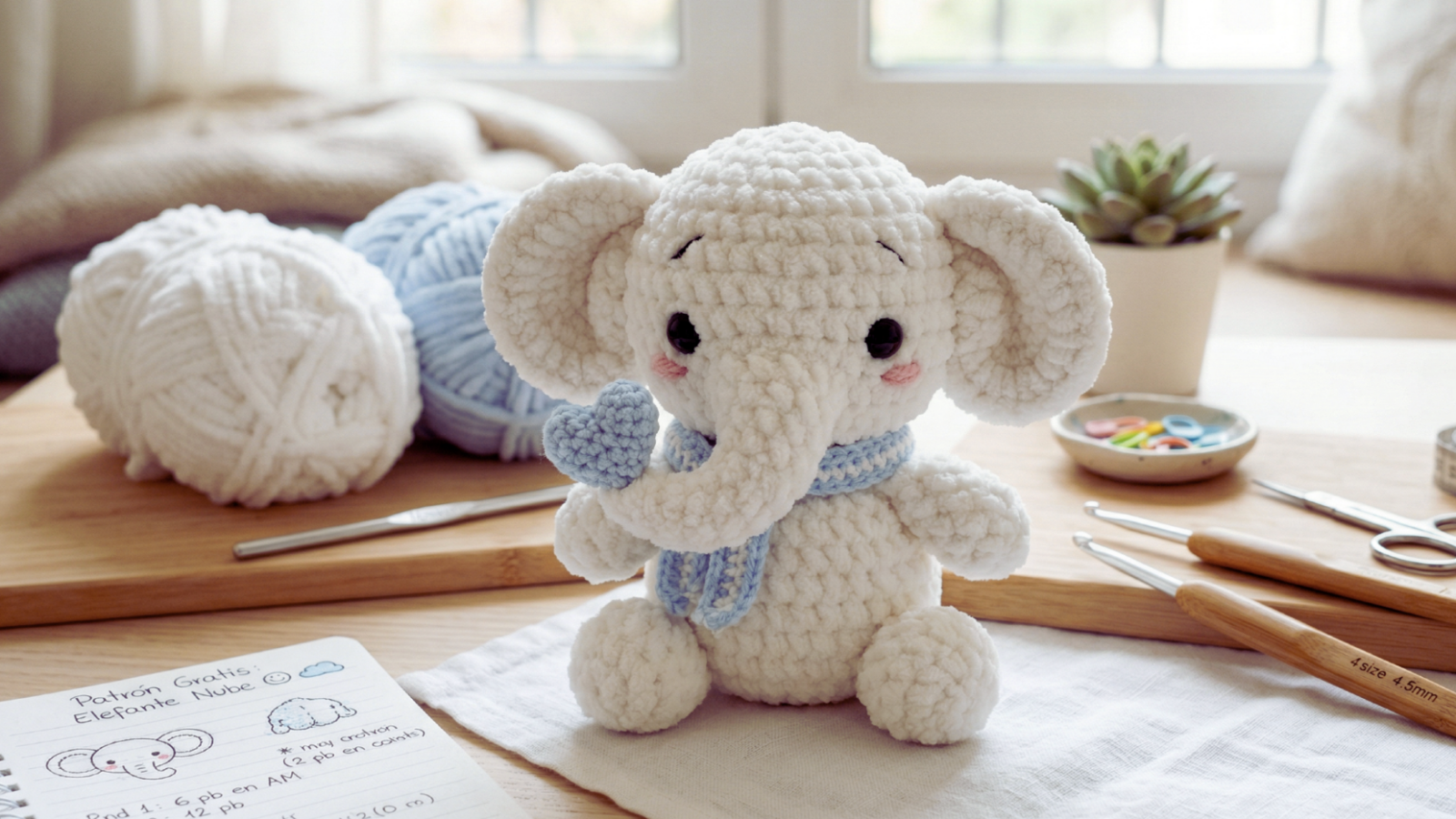 Elefante Nube de Felpa Amigurumi PATRON PDF
