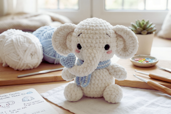 Elefante Nube de Felpa Amigurumi PATRON PDF
