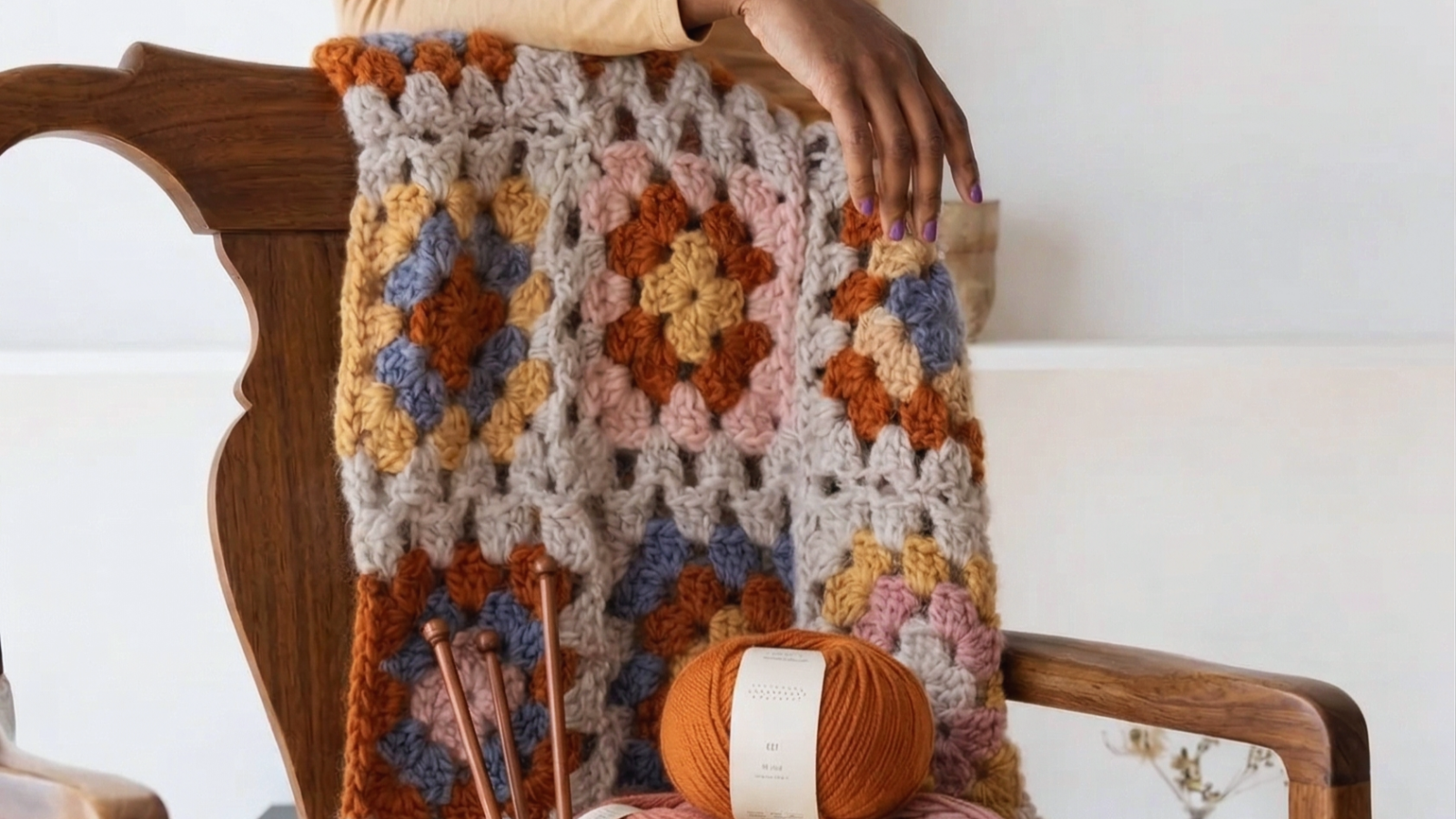 Tutorial CERO ESTRÉS! Bufanda de Grannys para Principantes del Crochet PATRON GRATIS