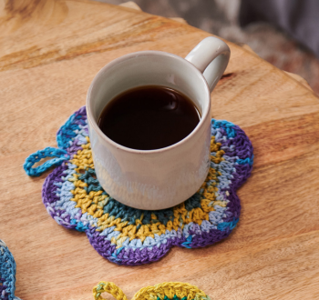 Un Jardín en tu Mesa de Café! Posavasos de Flores Silvestres en Crochet PATRON GRATIS