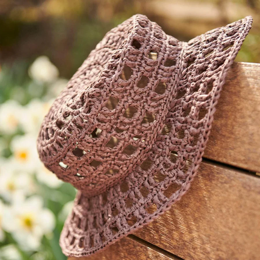 Teje la Frescura de tu Próximo Verano! Sombrero Lucia de Rafia en Crochet PATRON GRATIS