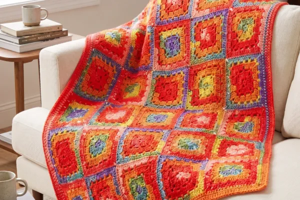 Manta Alegría a Crochet con Motivos de Colores Paso a Paso