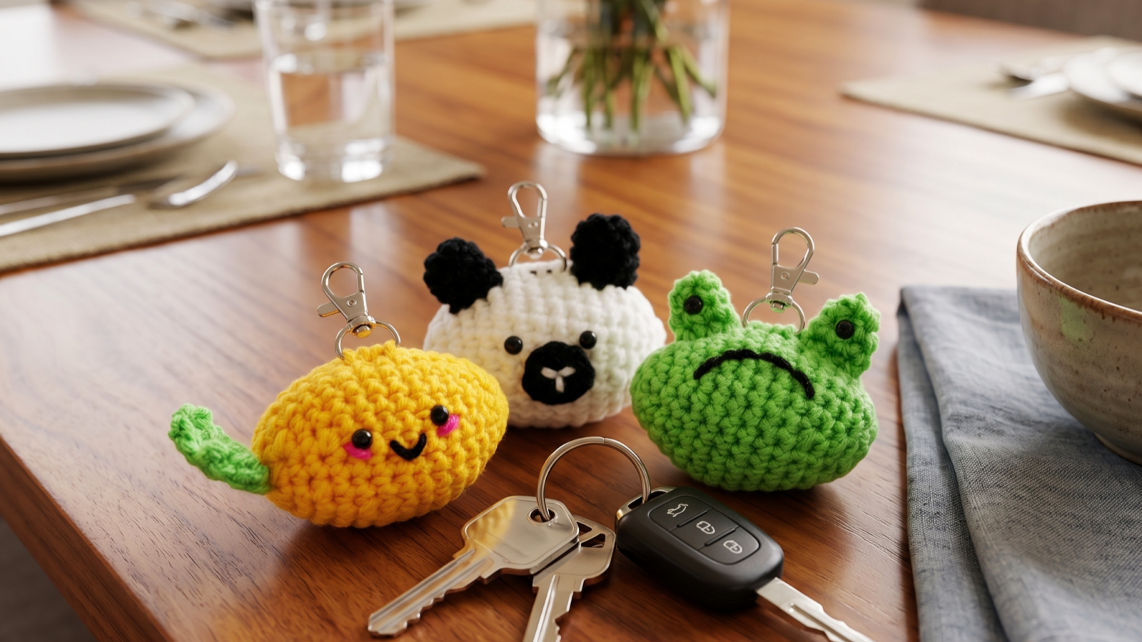 DIY Micro Amigurumi! Llaveros de Limón, Panda y Ranita paso a paso PATRÓN GRATIS