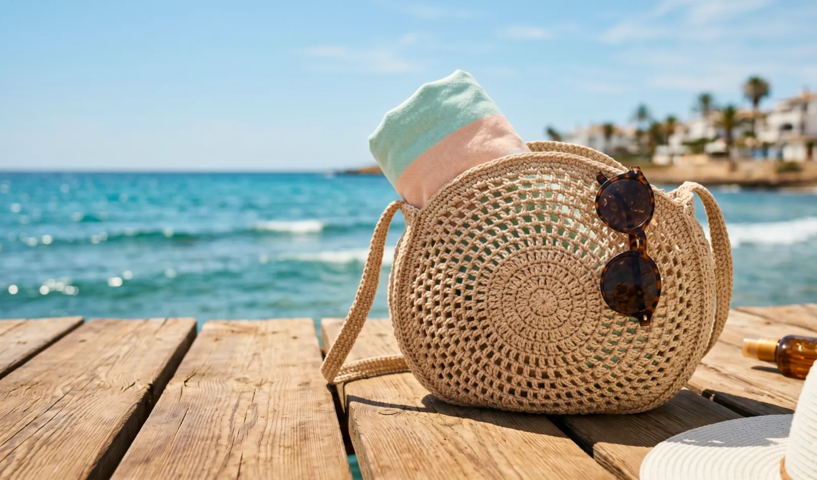 Bolso Playero Redondo en Punto Red (Patrón Gratis)