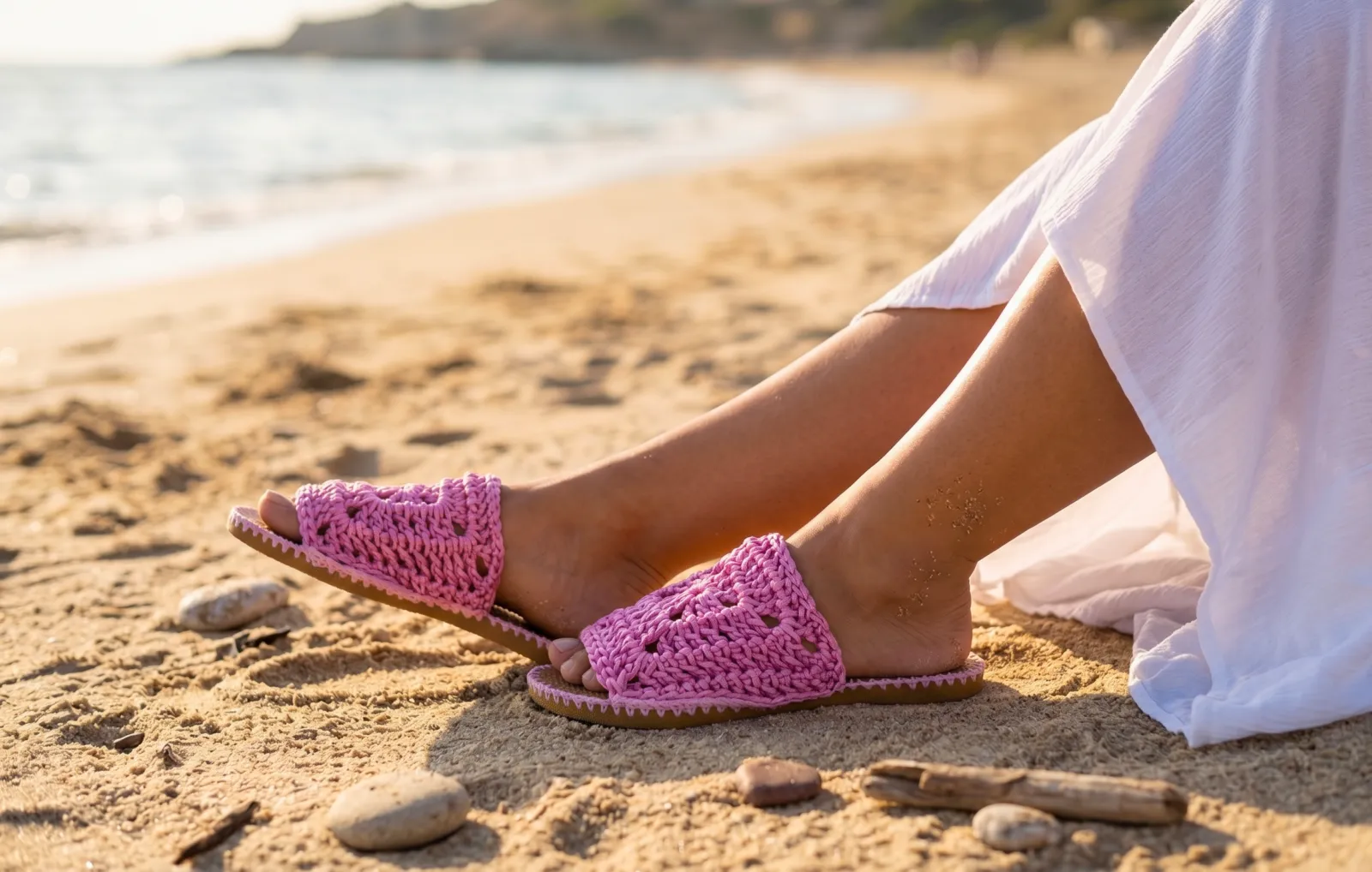 Chanclas Crochet Cola de Rata (Patrón Gratis) 🩴⛱️