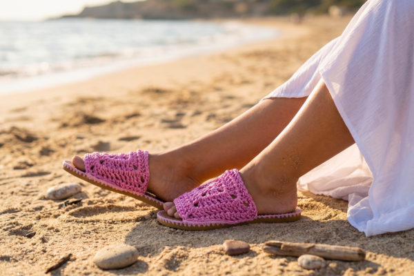 Chanclas Crochet Cola de Rata (Patrón Gratis) 🩴⛱️
