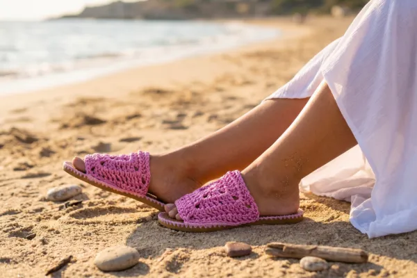 Chanclas Crochet Cola de Rata (Patrón Gratis) 🩴⛱️