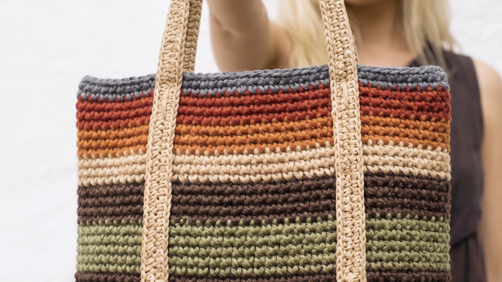 Teje la Bolsa a Rayas de Verano más Fácil y Bonita (Patrón Gratis) ☀️🌊