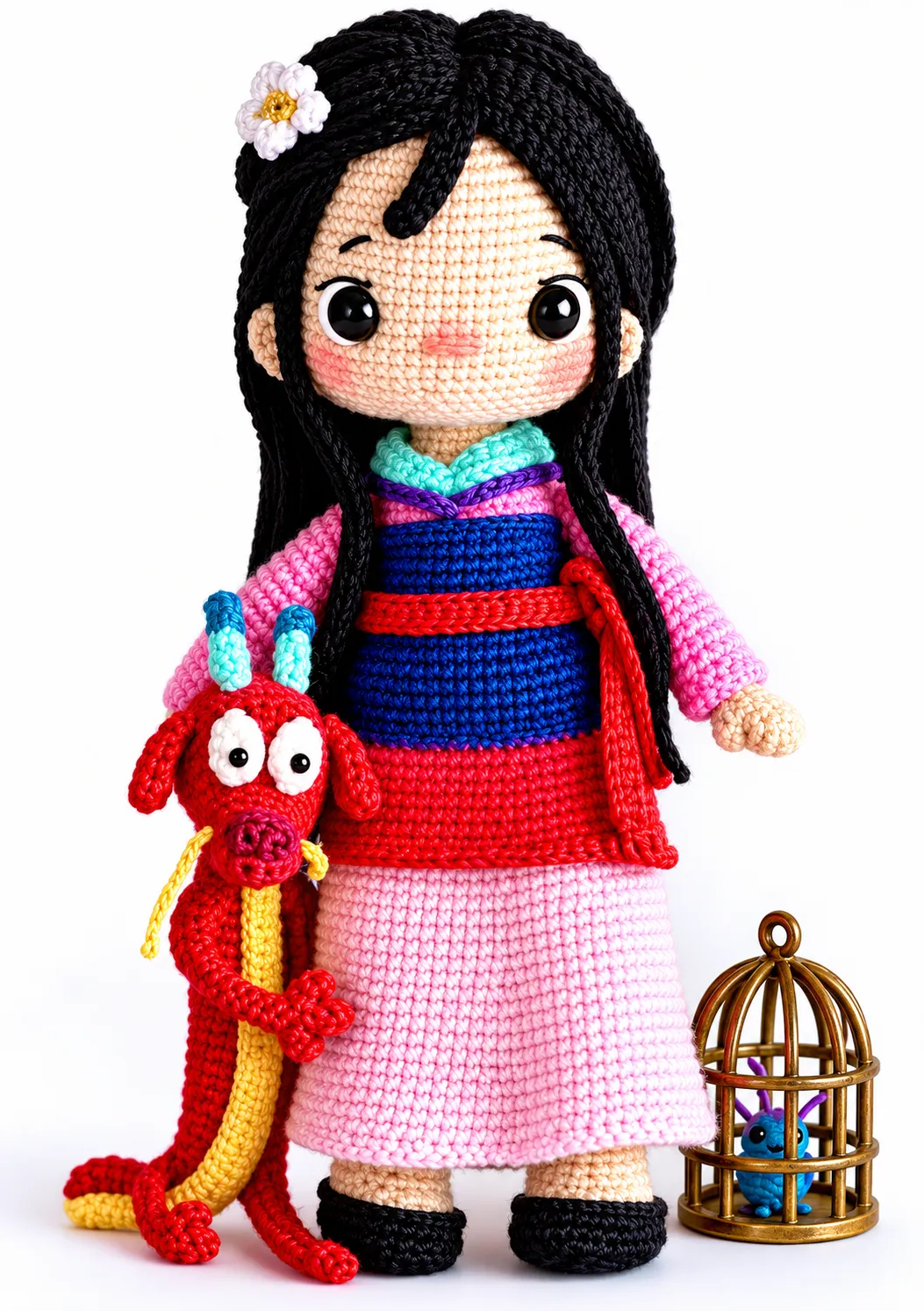 Muñeca Mulan Amigurumi: Patrón Gratis Paso a Paso 🌸🎋