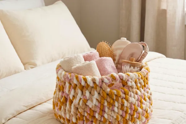 Cesta Organizadora de Dormitorio a Crochet (Patron Gratis)