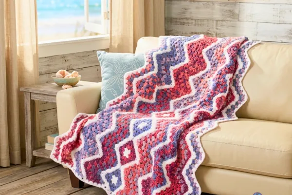 Teje la Manta Granny Zig-zag en Crochet (Patron Gratis)