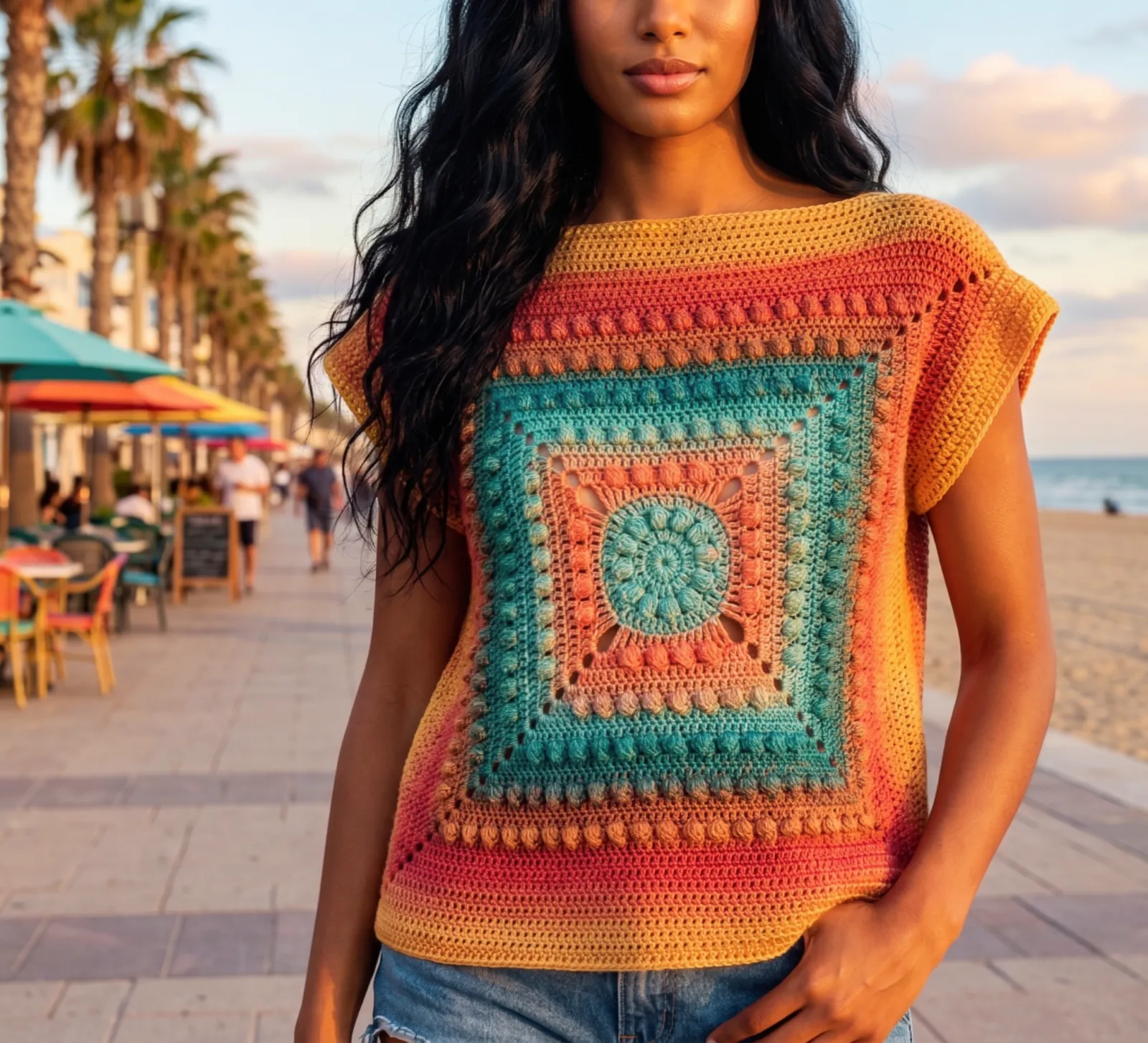 Top Granny de Verano a Crochet Patrón Gratis 🏖️☀️
