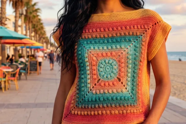 Top Granny de Verano a Crochet Patrón Gratis 🏖️☀️