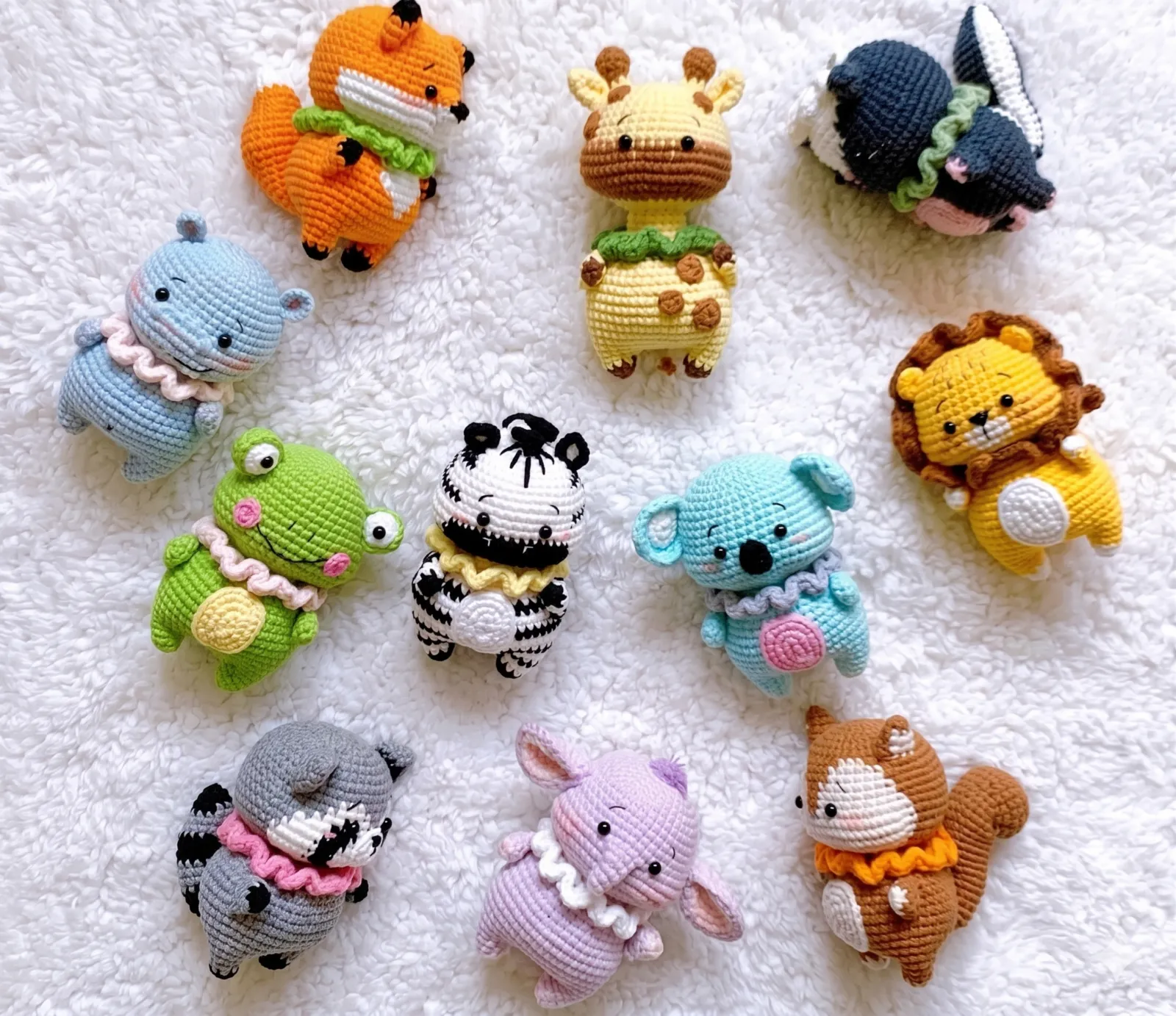 Colección de Mini Animales de la Selva Amigurumi (Patrón Gratis)